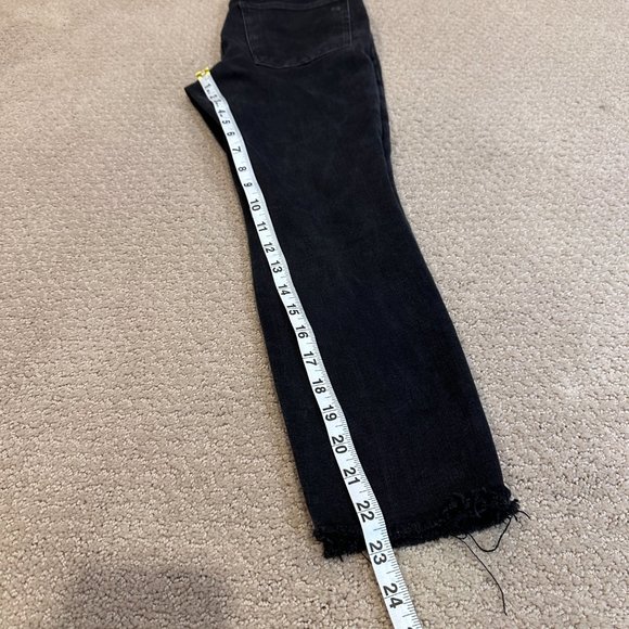 Madewell Jeans 10" High-Rise Roadtripper Skinny Boho Black Distress Sz 26P K9922 - Picture 10 of 15